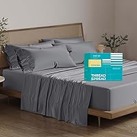 Vista 35 de Thread Spread - Juego de sábanas de 100% algodón egipcio con tejido de satén de 800 hilos de la colección Exotic Hotel, color blanco y marfil