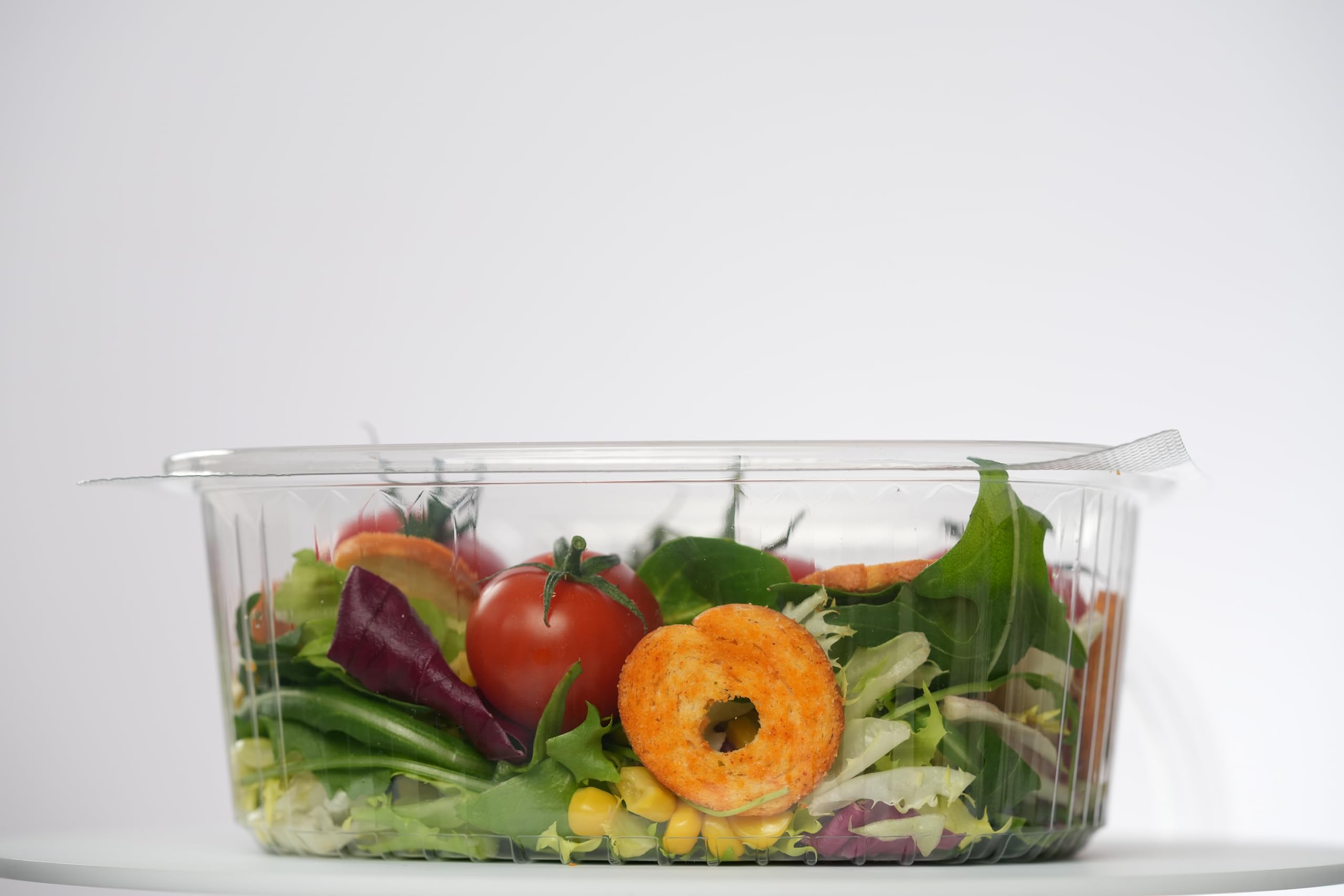 Commerline Recipientes de plástico con tapa, 1000 ml, 500 unidades, cuencos plegables | Caja de plástico transparente de polipropileno desechable con tapa, bandeja de plástico, caja rectangular para comida