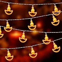9.8FT 20 LED Diwali String Lights, Diwali Decorations for Home, Warm White Indian String Lights for Indoor Outdoor Mandir Indian Hindu Pooja Puja Party Festival Gifts [Energy Class A]