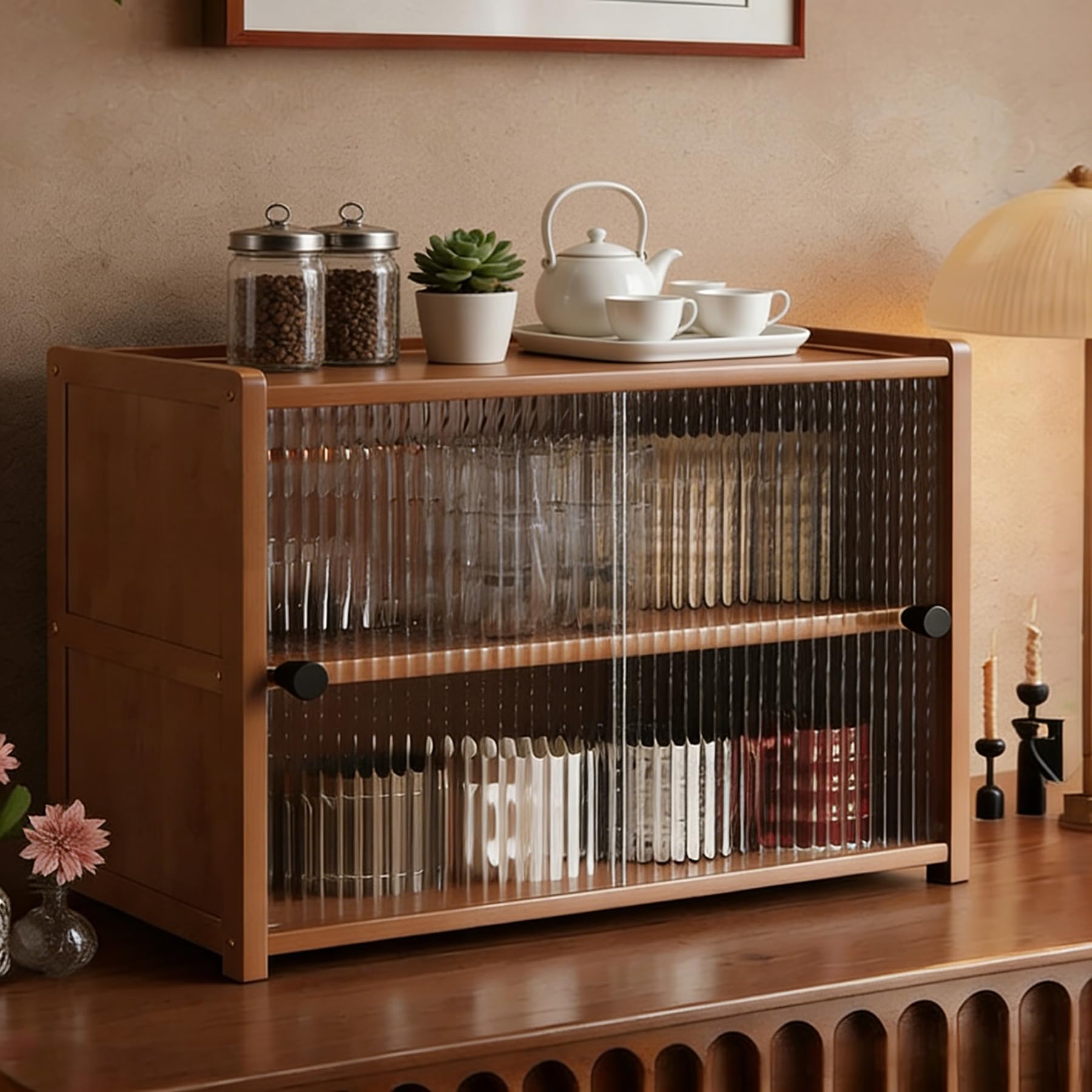 BHGFYXBS Kitchen Sto Cabinet Free Standing 3 Tier Pantry Sideboard With Cabinet Doors & Removable Shelves Versatile Countertop For Se Jars & Kitchen Tials 50Cm,2 Tiers-40Cm,2 Tiers-40cm