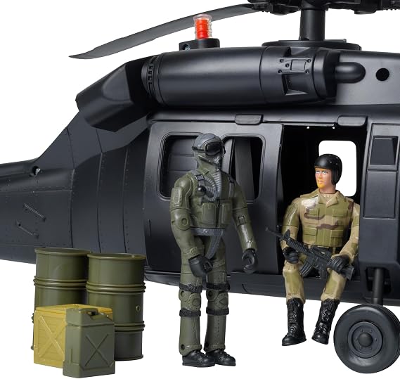 WORLD PEACEKEEPERS from Peterkin | 60cm Black Hawk Helicopter with Military Figures | 1:18 Scale | Action Figures & Accessories | Ages 3+