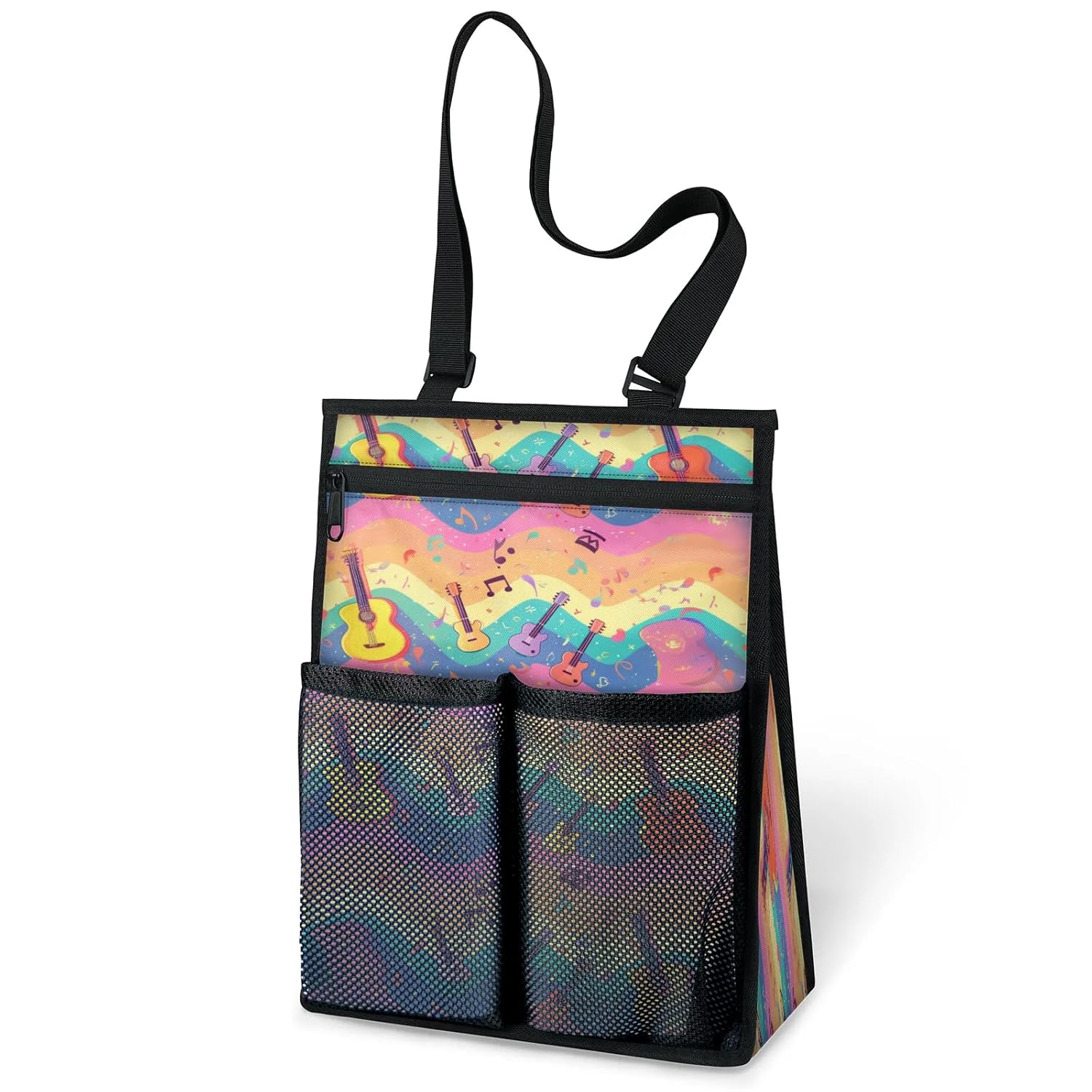 Ourtheme Colorful Music Portable Shower Bag for Travel Gym Camp Beach Tote Shower Caddy Bags Hanging Toiletry Organizer