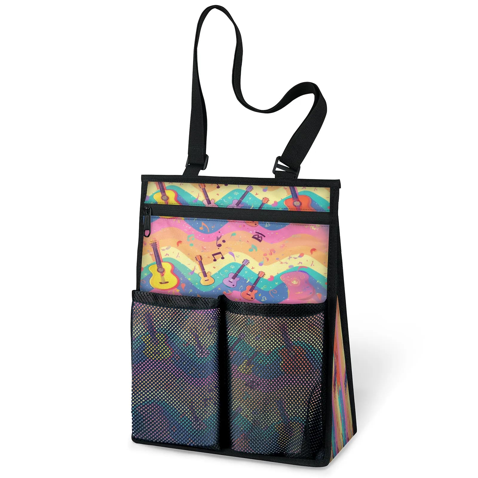 Ourtheme Colorful Music Portable Shower Bag for Travel Gym Camp Beach Tote Shower Caddy Bags Hanging Toiletry Organizer