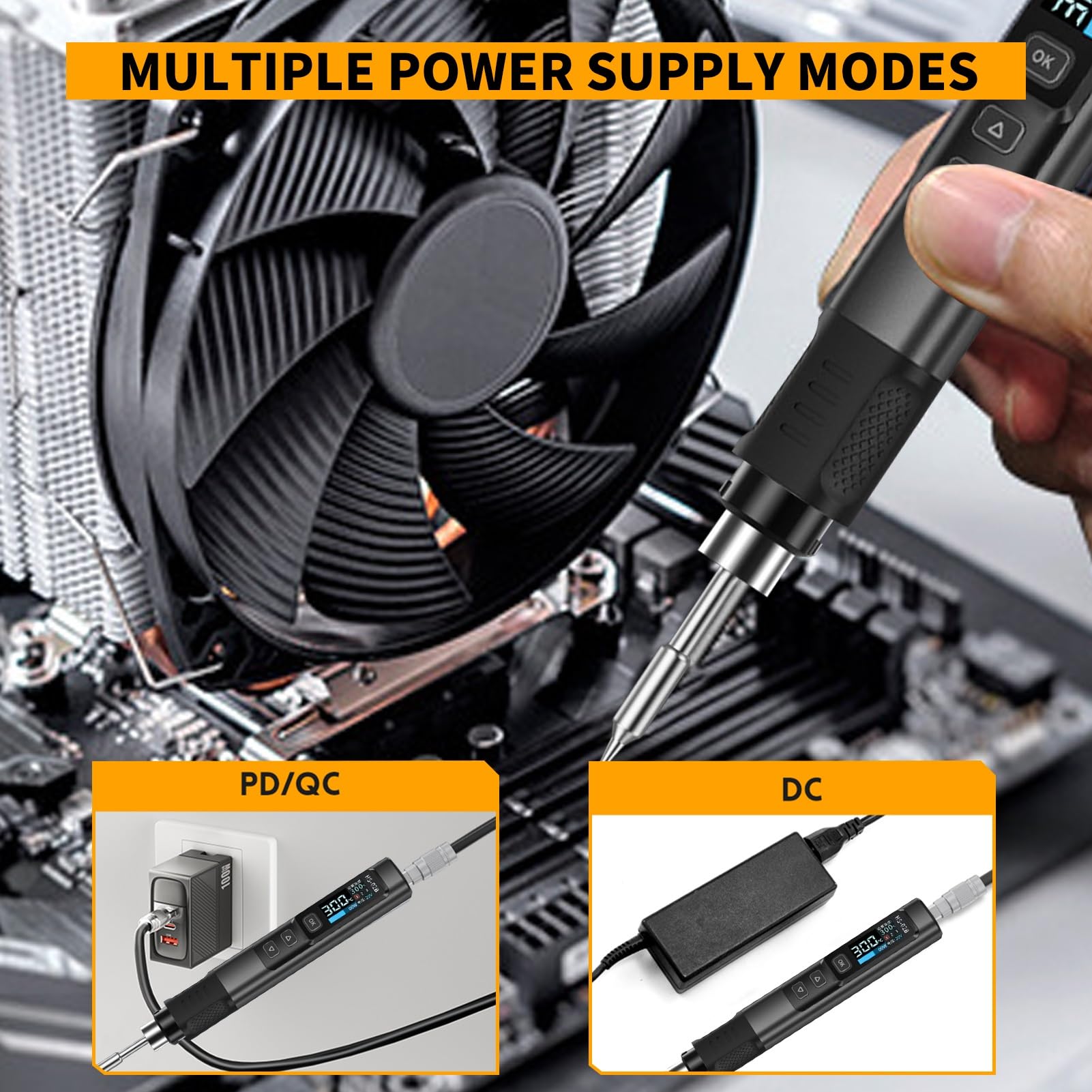 DEWIN Kit de soldador eléctrico de 0,96 pulgadas IPS, portátil e inteligente, for mantenimiento del hogar