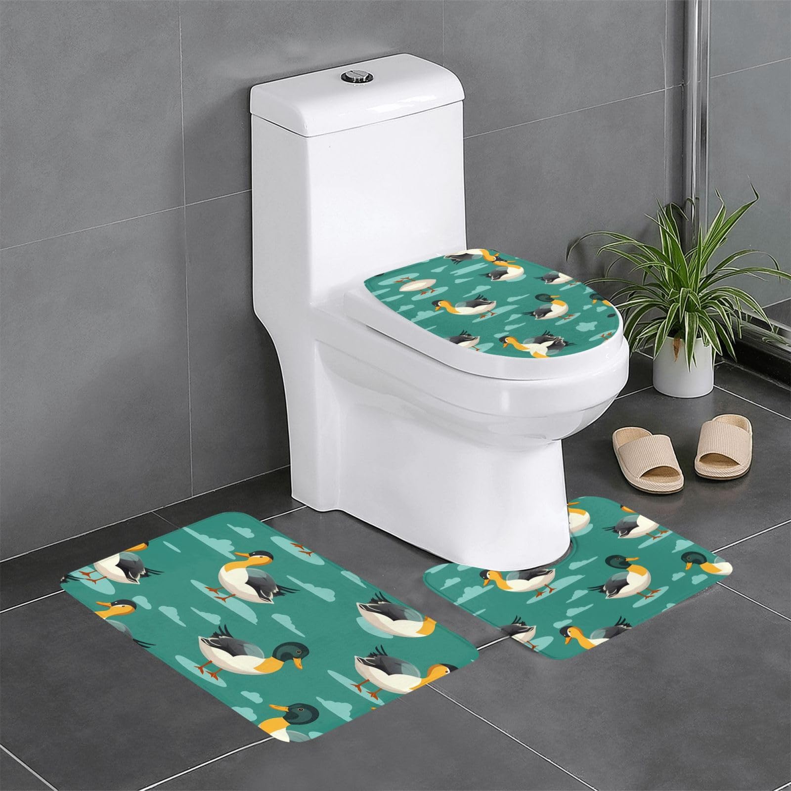 Tapis de salle de bain anti-glisse colvert 3 pièces pour sécuriser vos WC