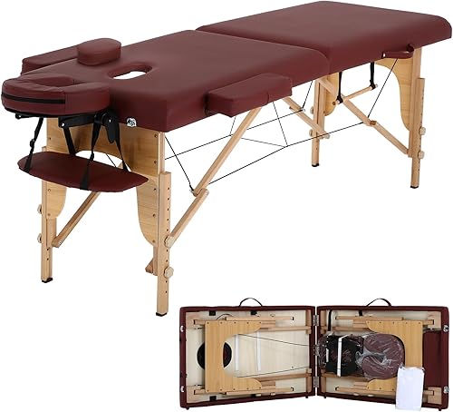 Mesa de masaje portátil para pestañas, cama plegable de spa para terapia física, cama de tatuaje esteticista, borgoña