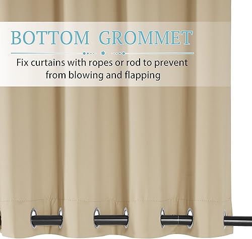 Miniatura 3 de RYB HOME - Cortinas para exteriores resistentes al viento, blackout y aislantes térmicas pesadas para porche, kiosco, toldo, pérgola, garaje,