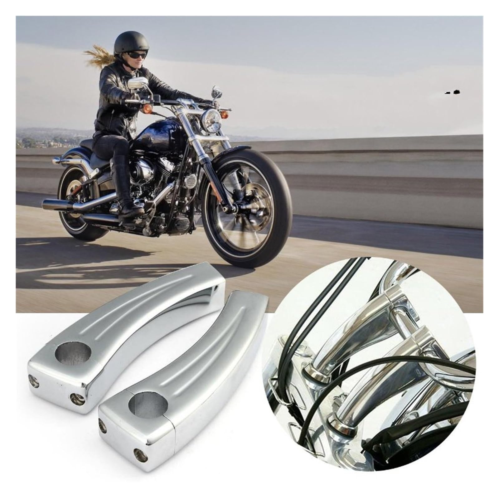 Vtx 1300 Handlebar Riser Extensions 6 Inch Handlebar Risers, 6 Inch