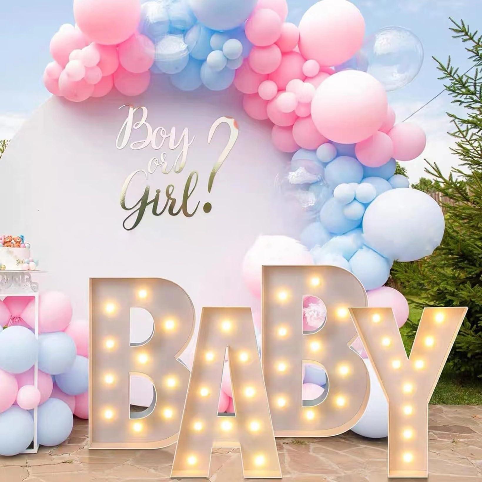 Letra LED con luz T, decoración de marquesina grande, luces de mosaico para fiesta, cumpleaños, propuesta, aniversario, boda, telón de fondo, 120 cm