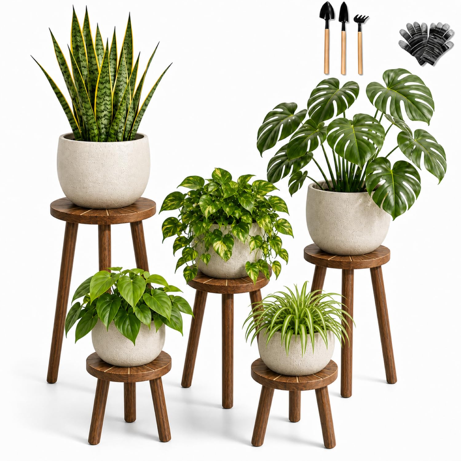 AMVAQKER 5-Piece Plant Stands