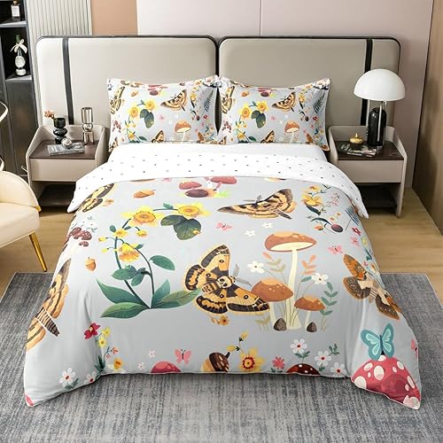 Miniatura 29 de jejeloiu Funda de edredón con estampado de radio Boombox, 100% algodón, para niños y niñas, tamaño matrimonial, juego de ropa de cama retro con Azul