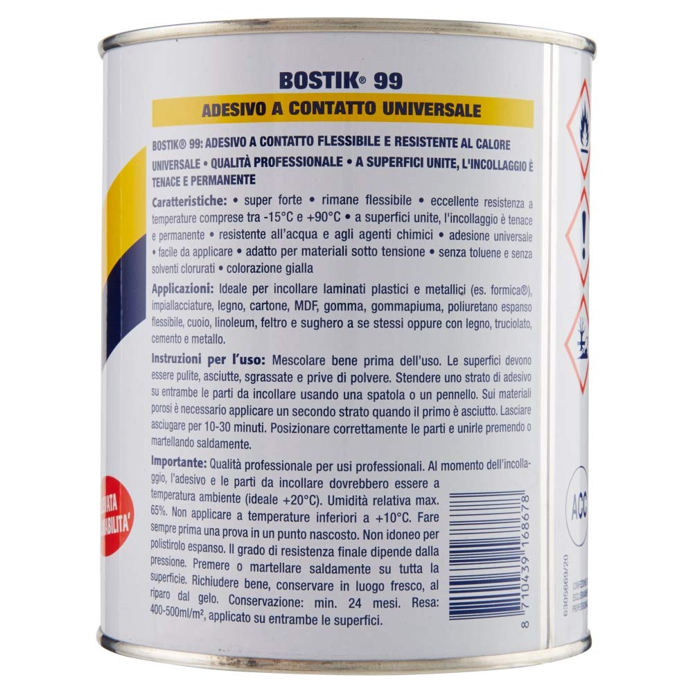 Bostik, 10918 99 - Adhesivo de contacto universal, amarillo, 850 ml