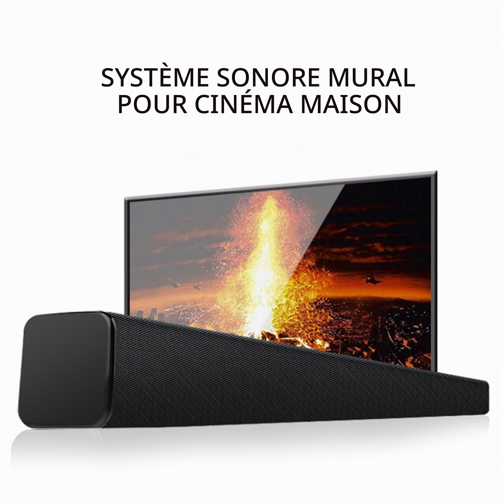 Barre de son passive murale avec basses profondes, barre de son passive 2/1 canal pour home cinéma, haut-parleurs passifs