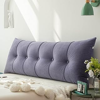 Cojín De Respaldo,almohada De Lectura, Cojín De Soporte Lumbar, Refuerzo De Posicionamiento Para Sofá Cama Suave, Cojín Con Funda Extraíble Y Lavable, Co(Size:120x55x20cm,Color:lila terciopelo)
