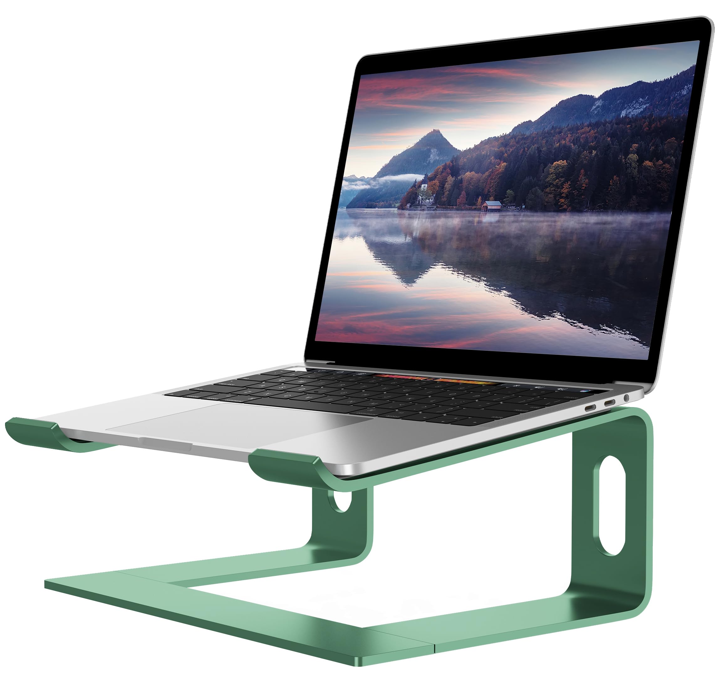 ALASHI Laptop Stand for Desk, Aluminum Computer Riser, Ergonomic Notebook Holder, Detachable Metal Laptops Elevator, PC Cooling Mount Support 10 to 15.6 Inches Notebook, Light Green — image 1