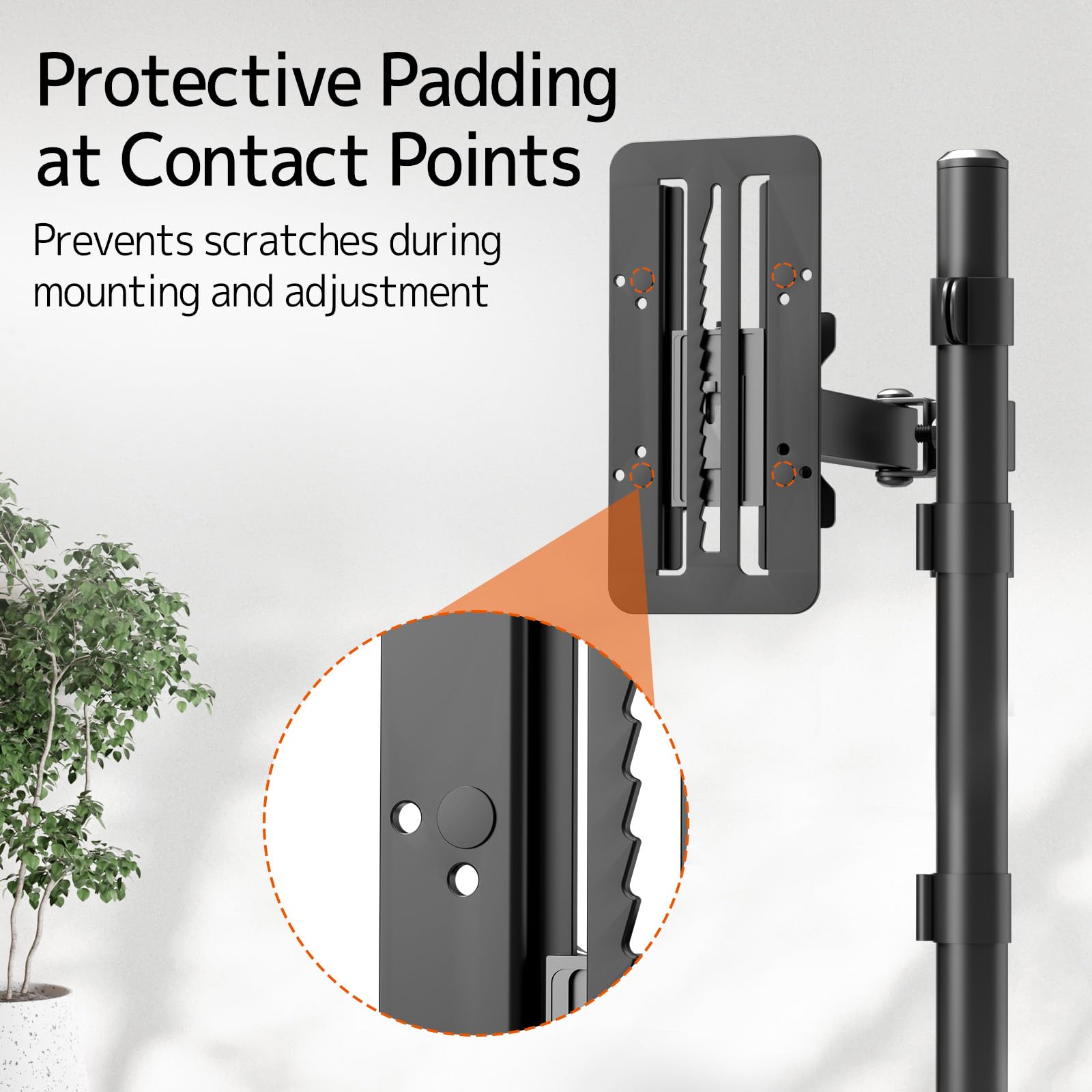 Adapter VESA z regulacją wysokości do monitorów 13-27 cali, Max. 8 kg | Uchwyt VESA z regulacją pionową 15 cm, kompatybilny z VESA 75x75/100x100 mm, czarny
