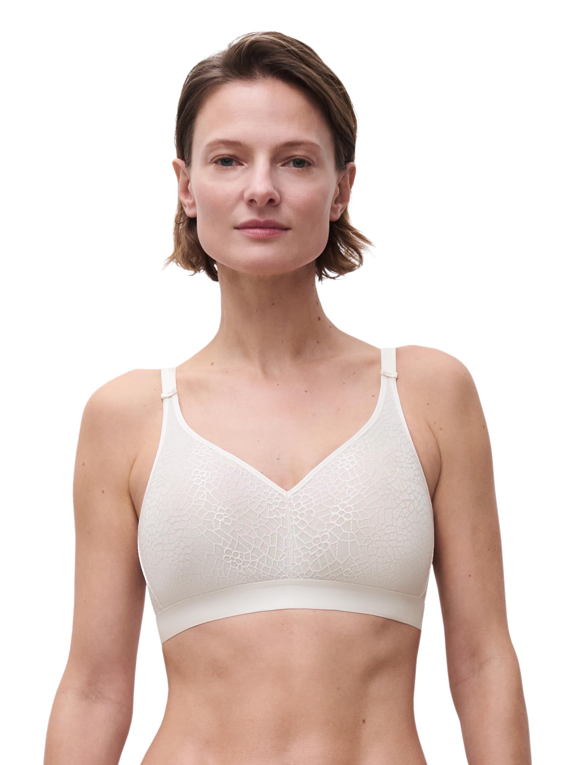 Chantelle Women's Ivory C Magnifique, Wirefree Support Bra, Invisible Lingerie, 38Dd