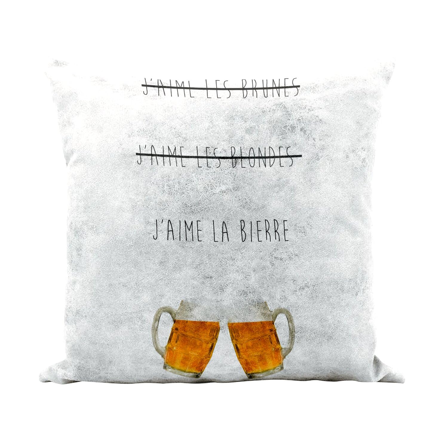 Coussin similicuir blanc haute finition au toucher cuir