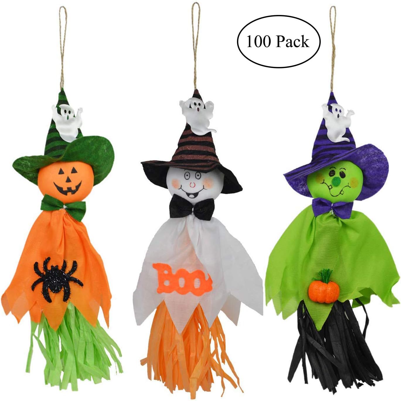 Halloween Hanging Ghost, Pumpkin Ghost Pendant Ornament Hanging Ghost Best for Halloween Party, Haunted House, Yard, Hotel & Bar Decoration
