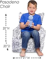 Vista 921 de Posh Creations Puf estructurado cómodo para jugar, leer y ver la televisión, Malibu Lounge, tela de lona para colorear, criaturas