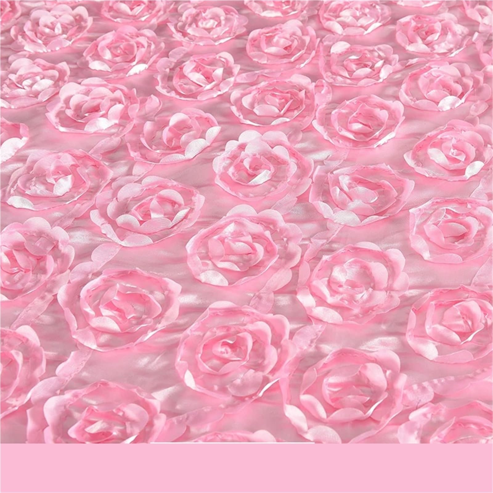 Tapis de mariage satin 10m motif rose 3D effet paillettes