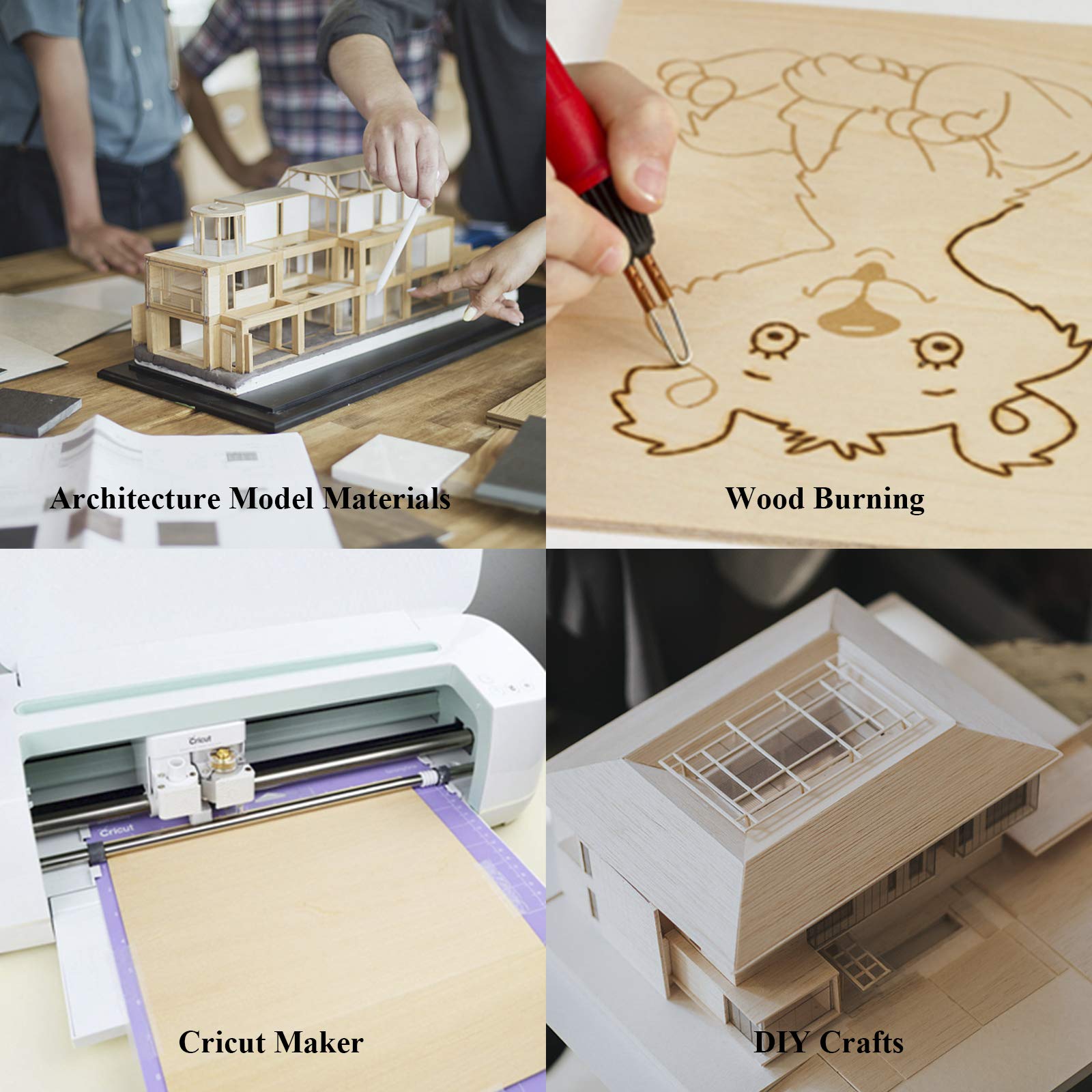 Basswood Sheets 1/16,10 Pack 8x12 Inch Thin Balsa Wood Easy to Cutting