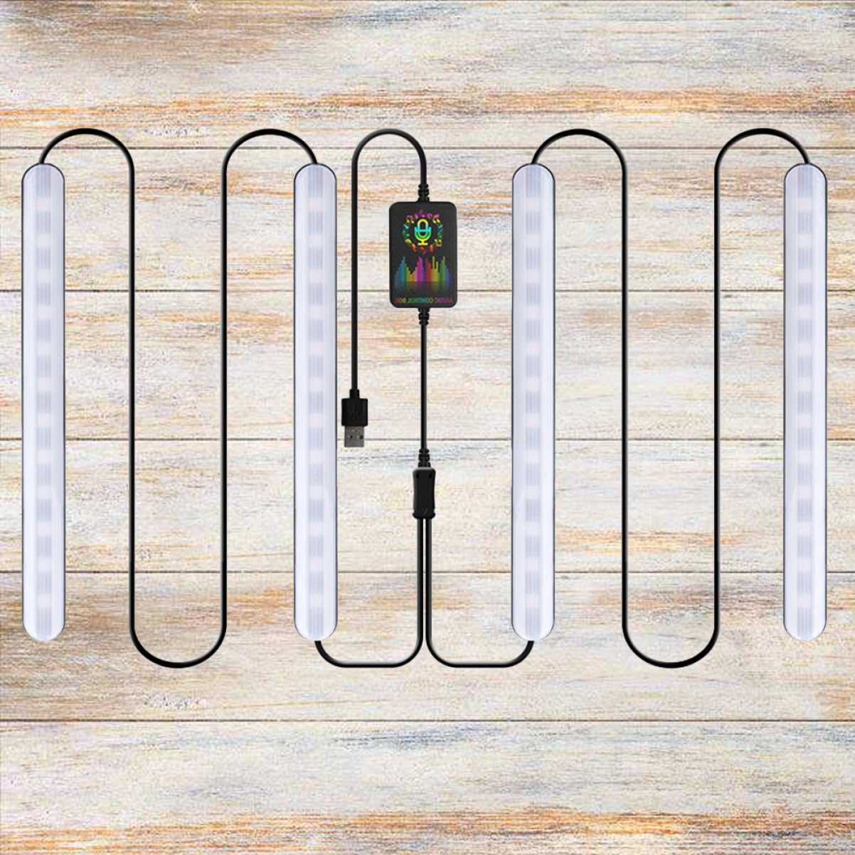 Unomor 1Pc LED Decorative Atmosphere Lamps LED Car Interior Lights with Colorful Sound Control USB Powered Wide Angle Irradiation for Unique Vehicle Ambiance