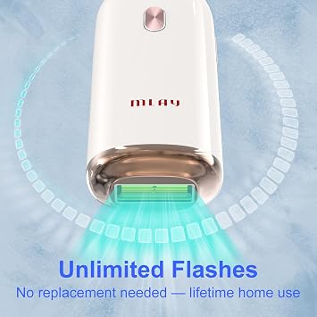 MLAY IPL Laser Hair Removal Device, Sapphire Painless Laser Hair Removal, 1,000,000+ Flashes, 5 Energy Levels & 3 Modes(Face/Body/Bikini), Lightweight, Auto-Flash IPL Hair Remover for Women
