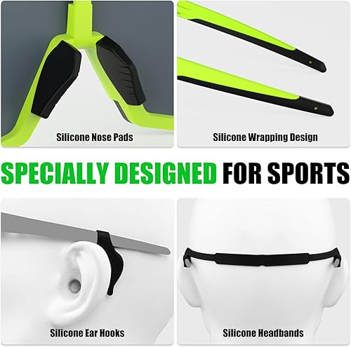 Miniatura 6 de X-TIGER Gafas de sol deportivas polarizadas con 5 lentes intercambiables, lentes de ciclismo para hombre y mujer, béisbol, correr, pesca