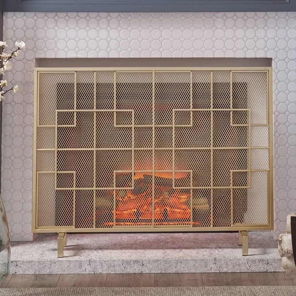 Paravento in ferro battuto in stile europeo, semplice copertura per camino/porta, recinzione decorativa per la casa per uso familiare