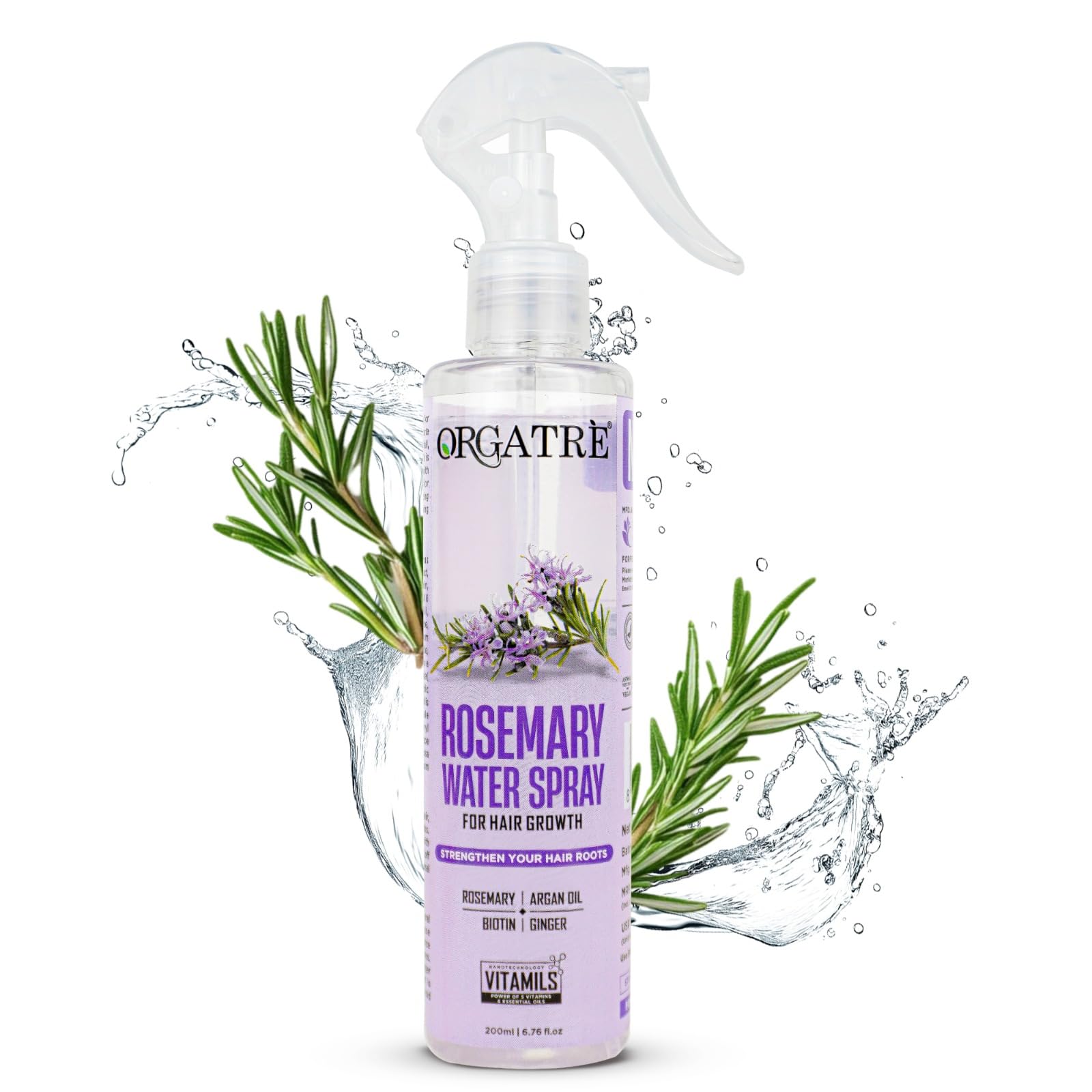 orgatre Rosemary Water Spray for Hair Growth & Controls Hairfall with BIOTIN | Pure Natural Green Extraction Technologies | Controls Dandruff & Itchiness | Enhances Hair Texture & Shine | Non-Greasy & Fast Absorbing | 200 ml-picture-40