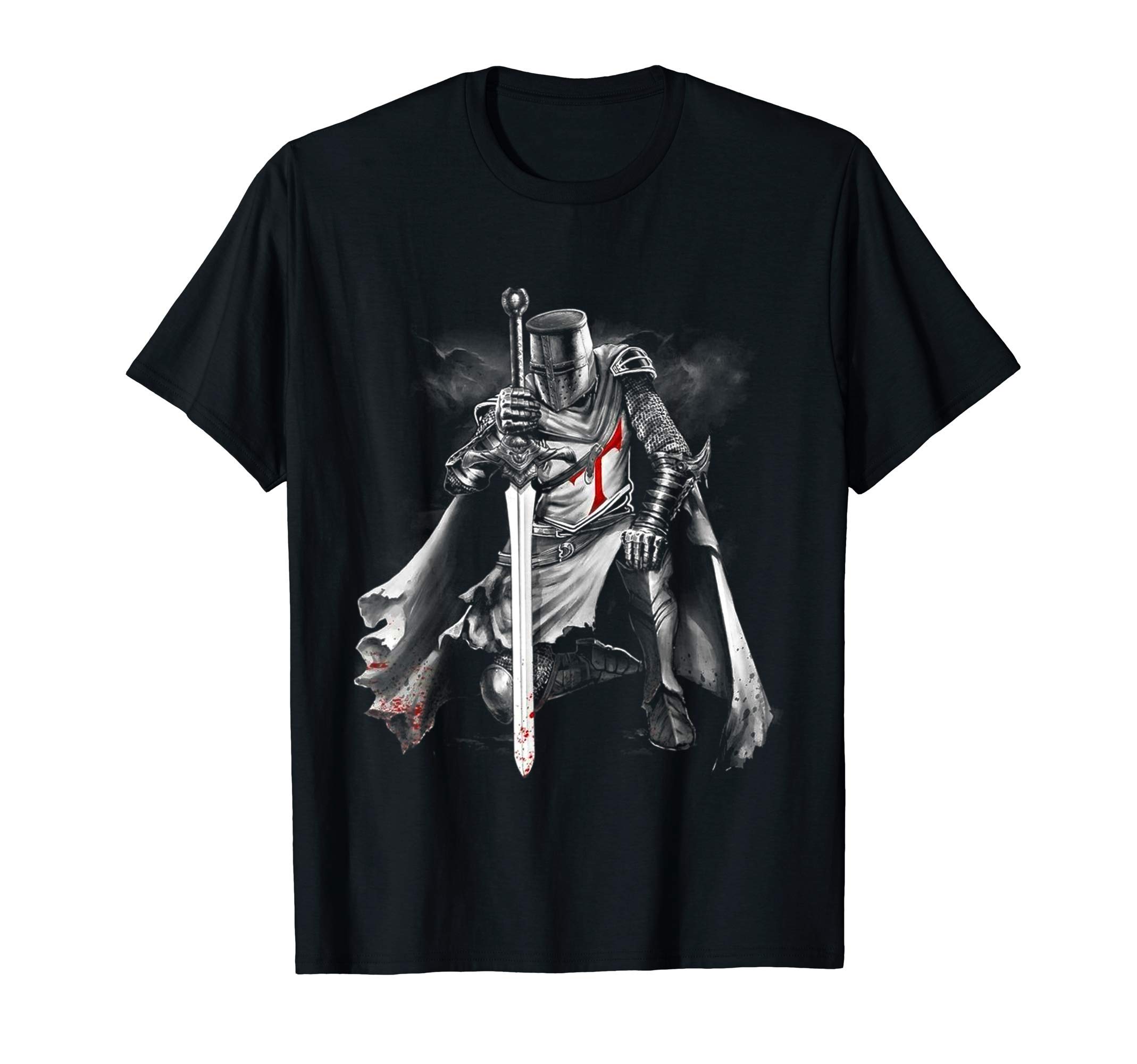 Knight Templar Knee - Jesus - CrossKnight Warrior Men Tee T-ShirtOEKO-TEX STANDARD 100