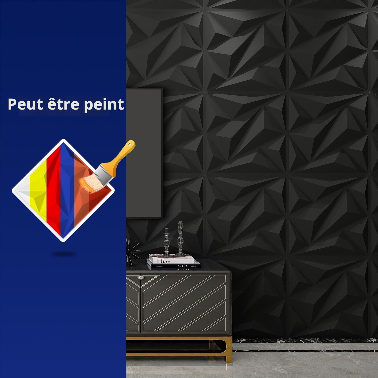Art3dwallpanels Lot de 33 Panneau Mural 3D en PVC | pour décoration murale intérieure,30×30cm,3㎡