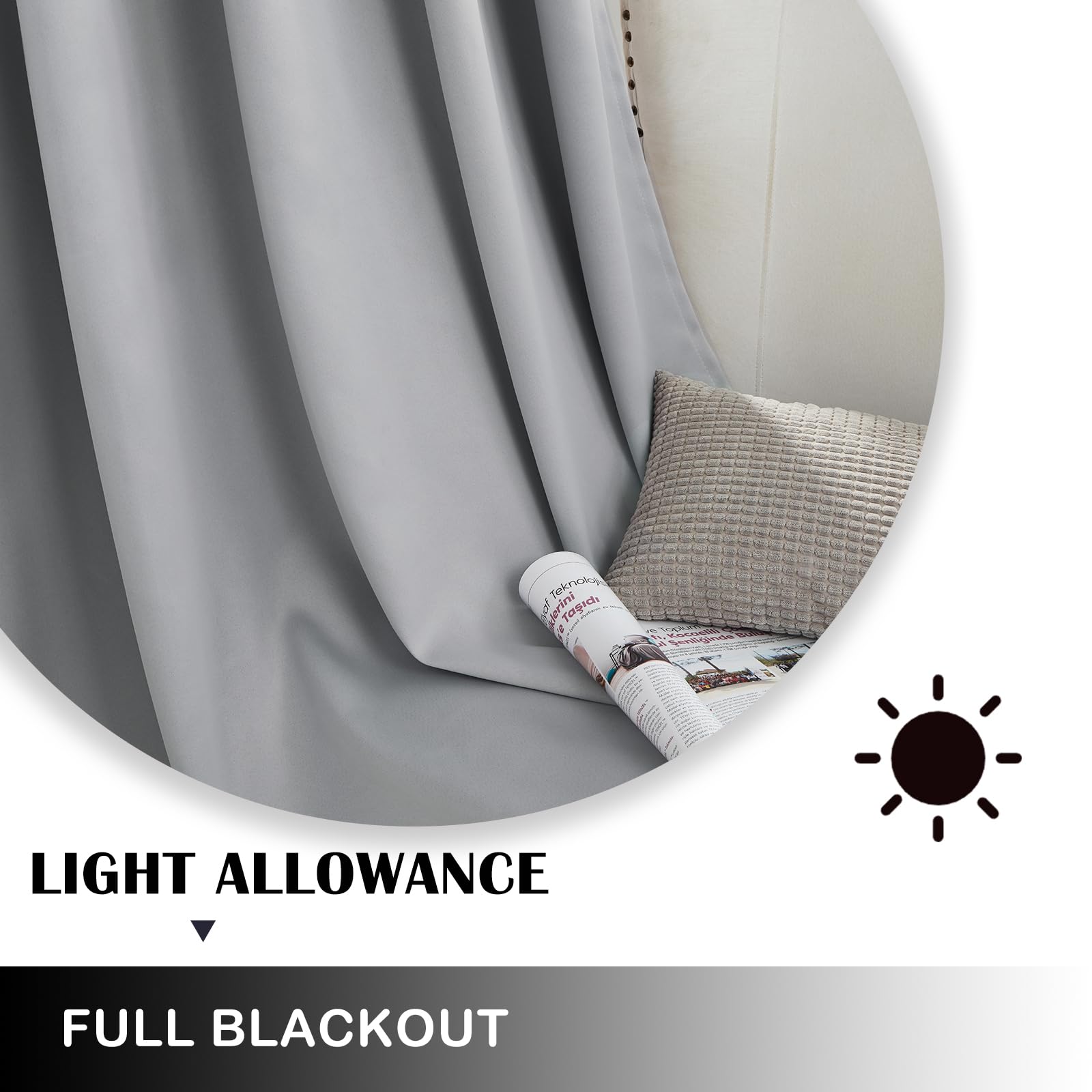 GIRASOLE HOME Coppia Tende Oscuranti Effetto Metallizzato Tenda Isolante per Soggiorno Camera
