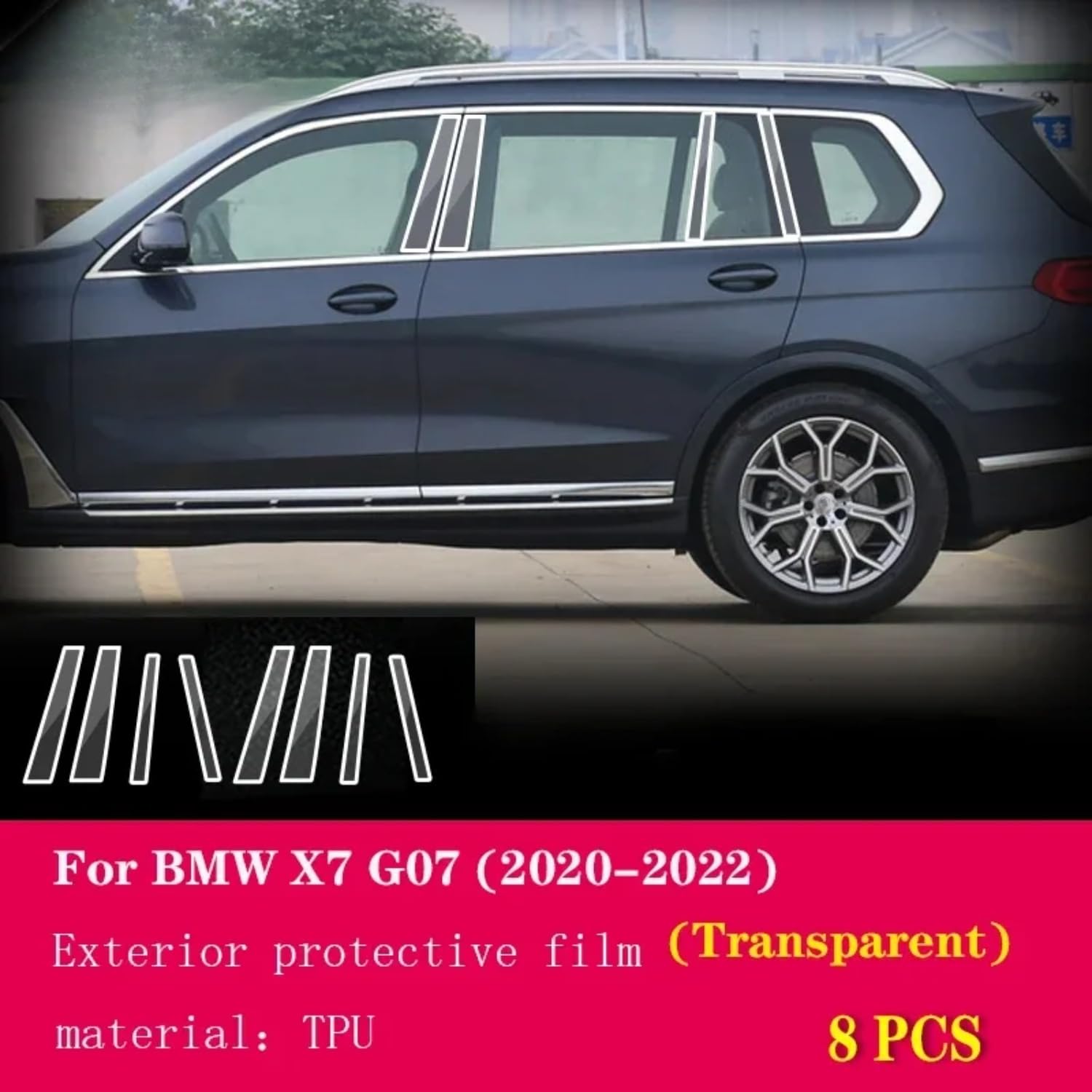 Pellicola protettiva per carrozzeria auto, in poliuretano termoplastico, resistente ai graffi, per BMW G07 X7 2020-2023 (A trasparente)