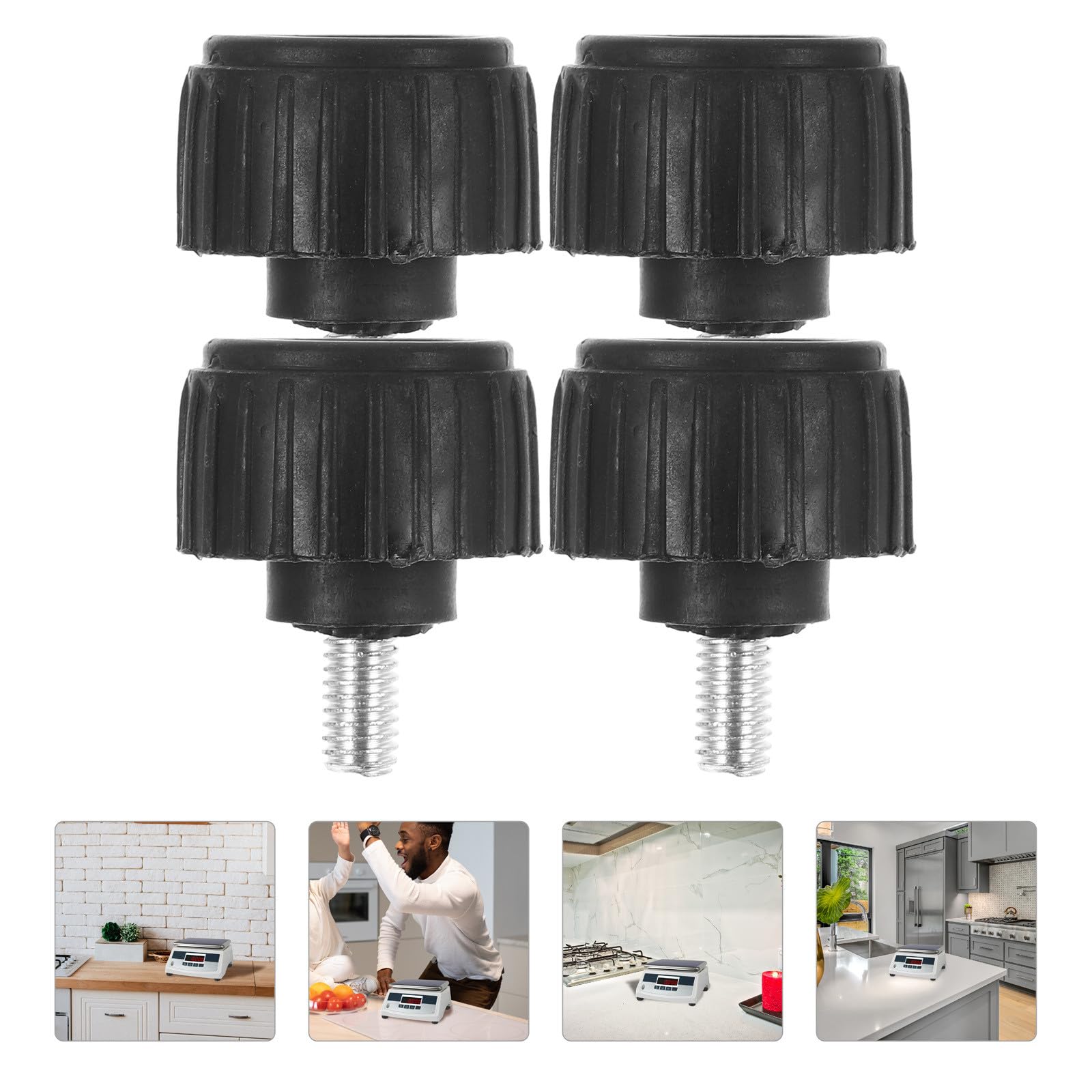 Piedini per Bilancia Elettronica 30kg M6 in Gomma e Ferro, Set da 4 Pezzi Funzione Antiscivolo e Assorbimento Urti, Accessori di Ricambio per Bilancia a Piattaforma per Uso