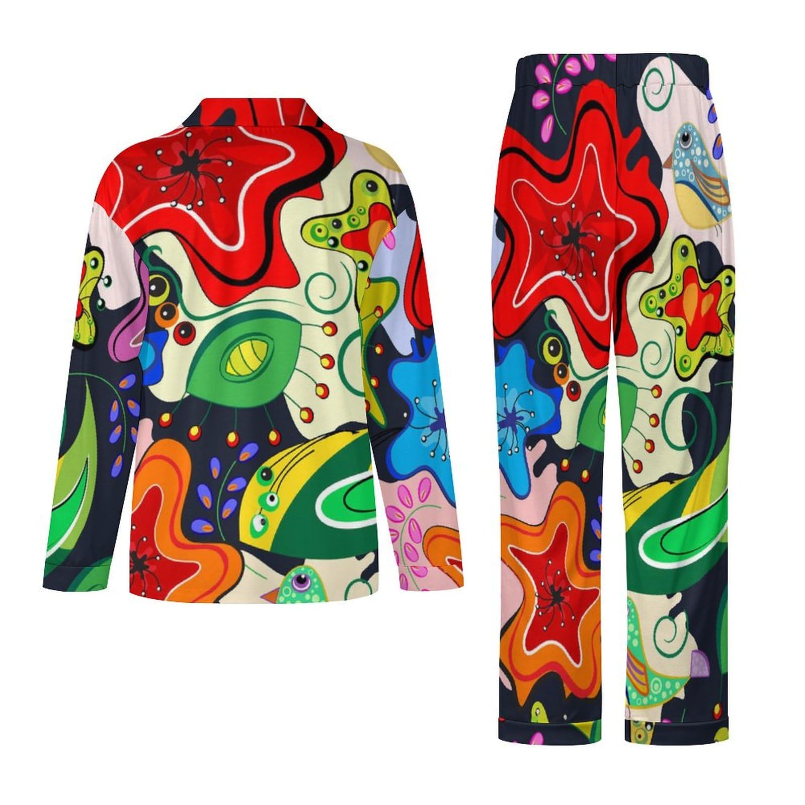 Amazon.co.jp: パジャマ レディース ルームウェア カラフルな花柄 長袖