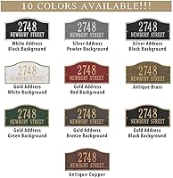 Vista 2 de The Rolling Hills Plaque, placa para dirección de metal fundido, personalizada visualización de calle y número, placa con número de la casa.