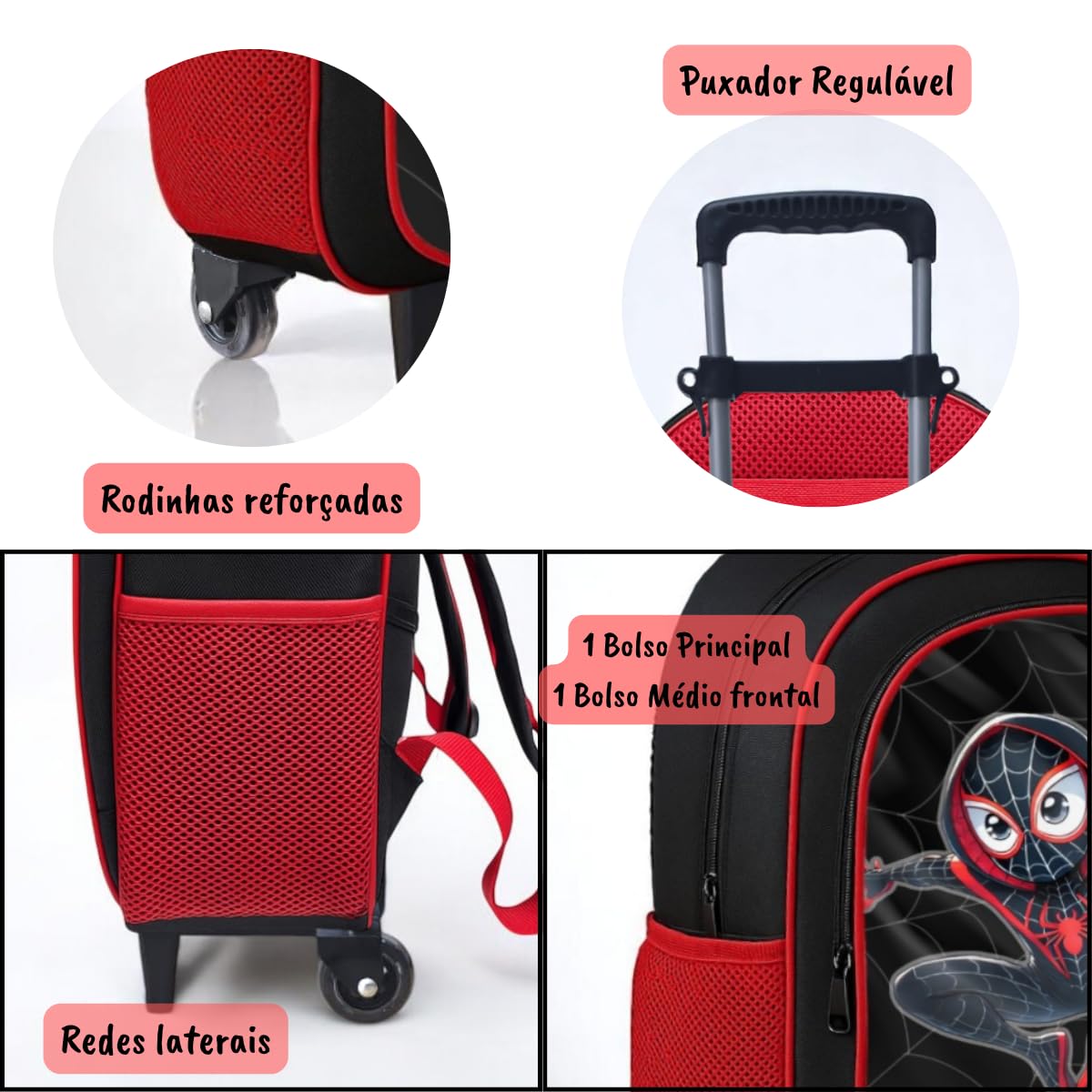 Kit Mochila de Rodinha Escolar Aranha Infantil Masculino + Lancheira Transversal + Estojo Duplo Menino em promoção! Veja a oferta e mais achadinhos de Mochilas escolares 7 Hoje é o melhor dia para comprar Kit Mochila de Rodinha Escolar Aranha Infantil Masculino + Lancheira Transversal + Estojo Duplo Menino com aquele preço maroto! Promoção! Aproveite a oferta! 7