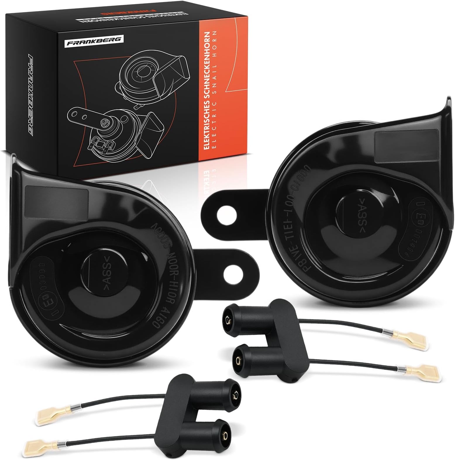 Frankberg 2x High Low Tone Horn Disc 510HZ 80mm 2-Pin Compatible with Mitsubish.i Outlander Lancer Galant Eclipse Cross Pajero Grandis Space Wagon