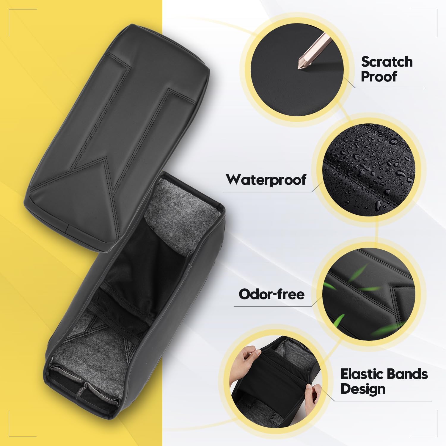 FIILINES Center Console Cover Fit for Subaru Outback 2020-2025 2026, with Hidden Pockets Armrest Cover Pad Cushion Protector for Outback Accessories Armrest Cover Anti-Scratch