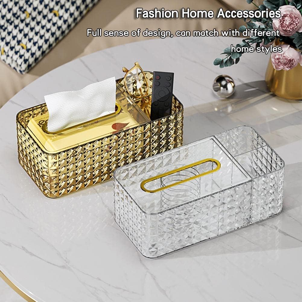 Obedient Diamond Tissue Box,Multi-Functional Paper Box Cover Napkin Holder Storage Case Decorative Pen Remote Organizer for Home/Office/Restaurant (Multi Colour) 3
