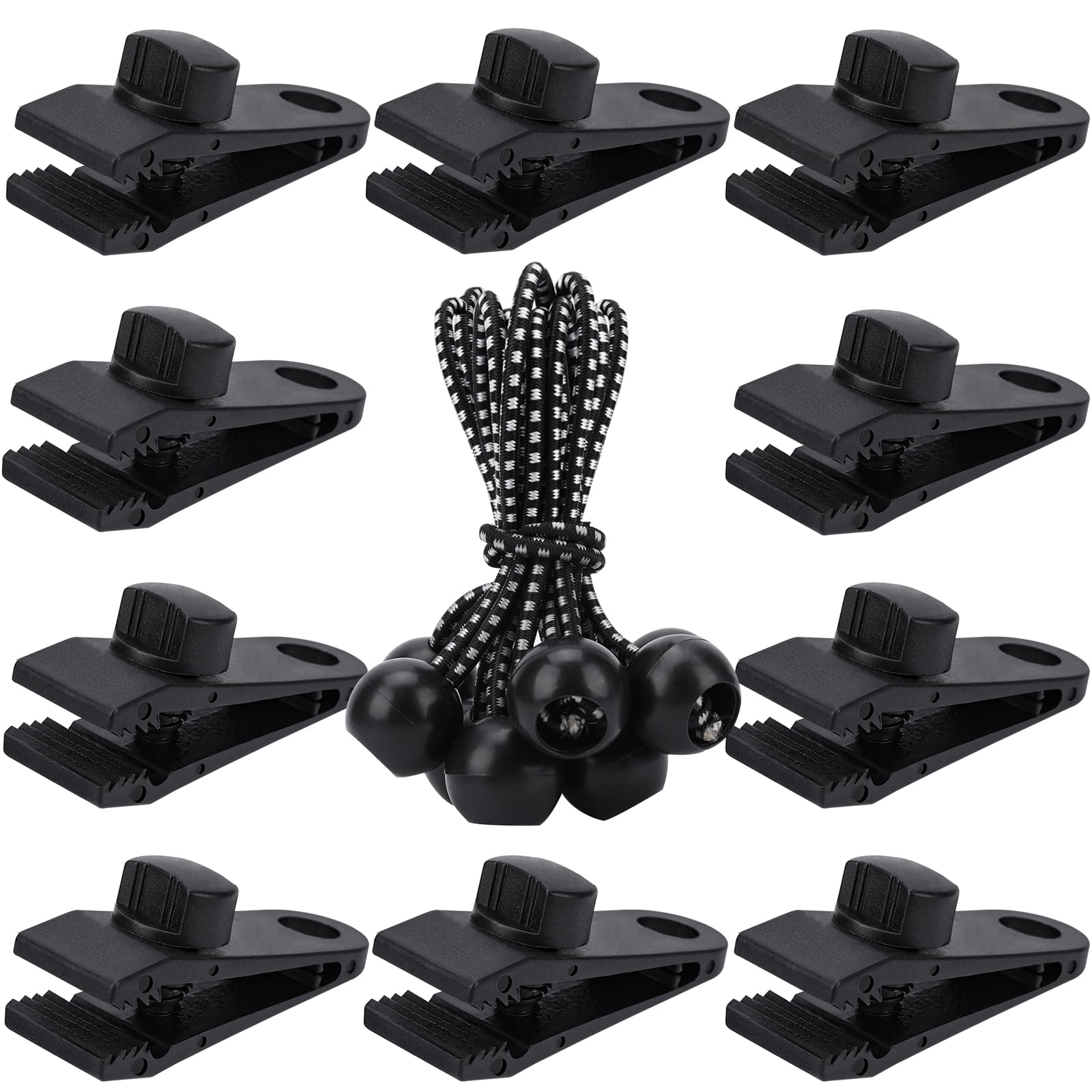 Axlksia Tarp Clips Heavy Duty Lock Grip, 20 Pack Tarp Clamps, Shade Cloth Clips Fasteners, Pool Awning Cover Bungee Cords Clips, Car Cover Clamp