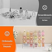 Vista 3 de Lifewit Organizador de Soporte de Perfumes de 4 Niveles para Mujeres, Elevador de Exhibición de Plástico, Montaje sin Herramientas, Estante