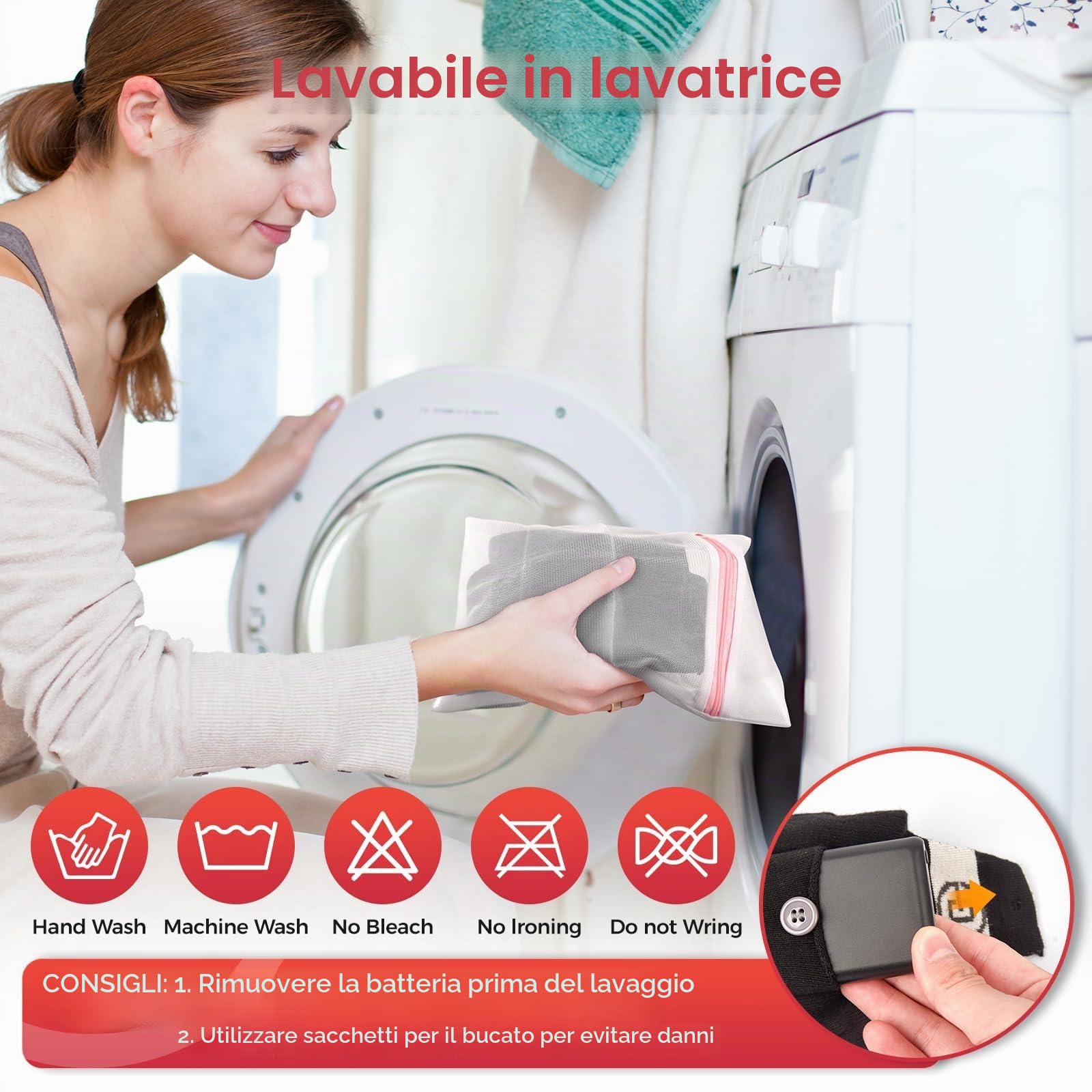 Calze Riscaldate a Batteria 8000mAh Calzini Riscaldanti Unisex con 4 Temperature Calze Riscaldanti Scaldapiedi Elettrico Con Controllo App Lavabili per Sci, Campeggio, Escursioni, Ciclismo