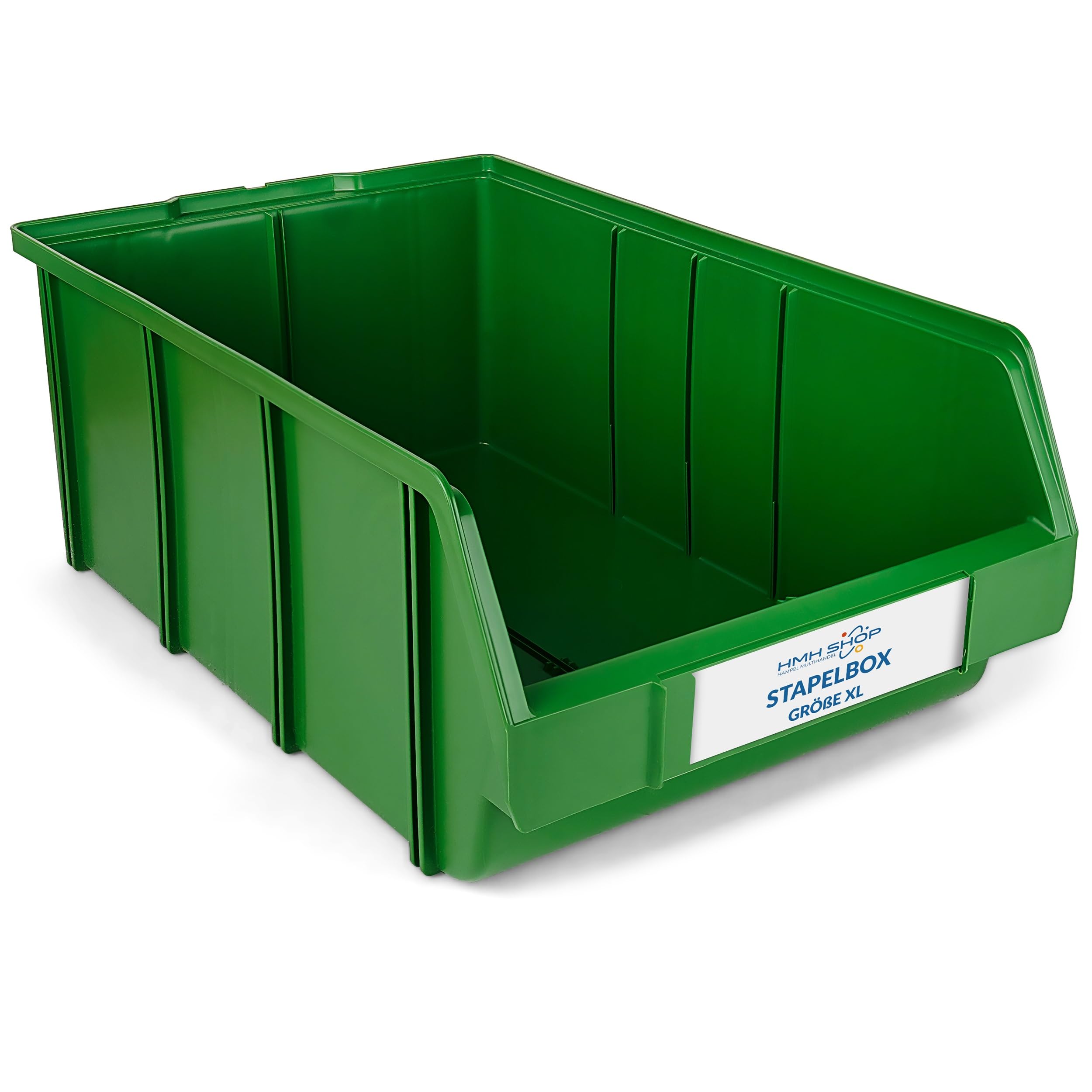 HMH Stapelboxen GRÜN - RAL6001 in 5 verschiedenen Größen für dein Kleinteilelager, Sortierkisten, Lagerboxen, Sichtlagerkasten, Sortierbox (Größe XL, 50 Stück)