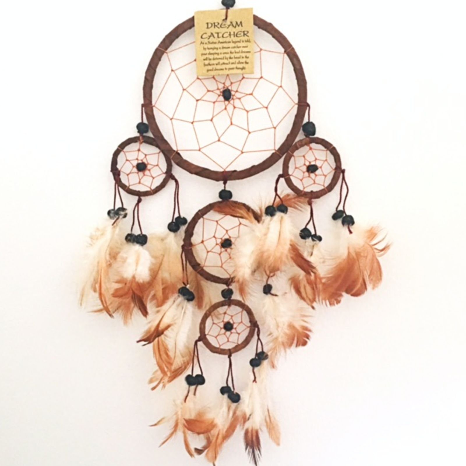 Dreamcatcherworld.co.uk Brown Smart Hippo Leather Suede Dream Catcher
