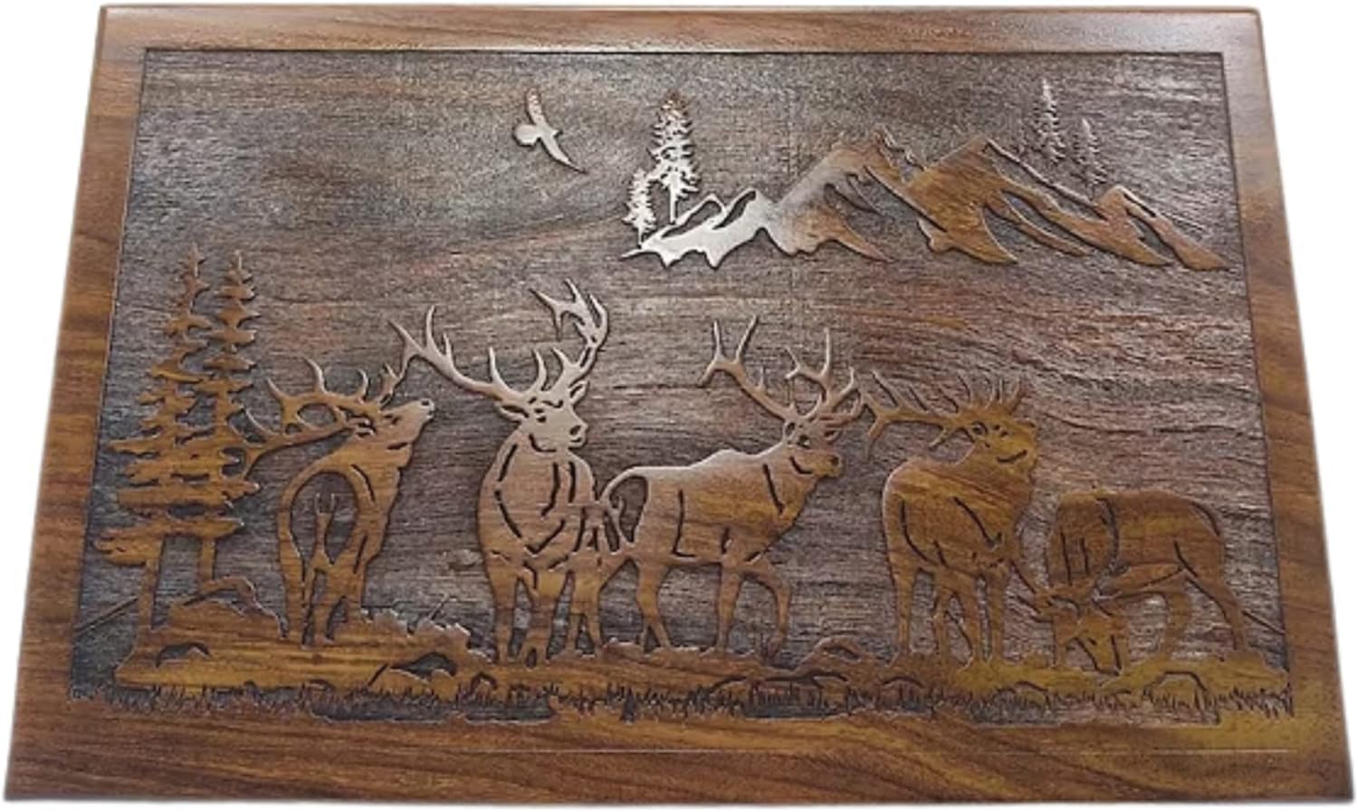 Grande boîte cadeau en bois de rose gravée souvenir de deuil pour adulte