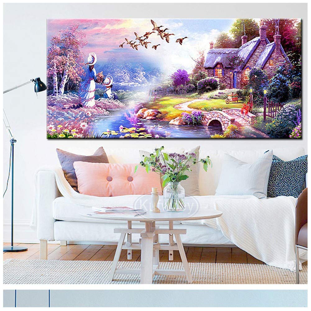 Peinture diamant 5D grand format 60x120 cm de paysage féerique pour broderie adulte