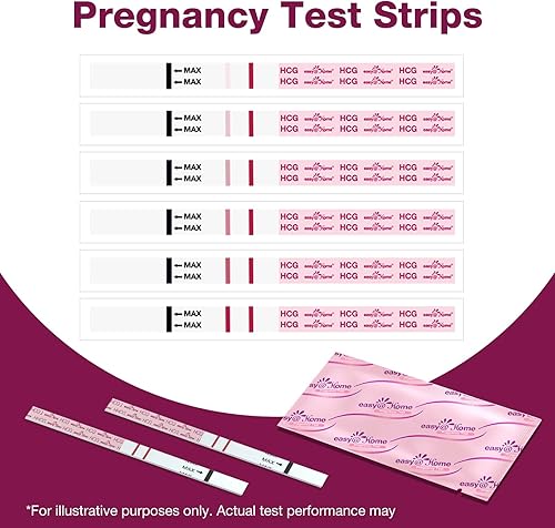 Miniatura 3 de EasyHome - Kit de tiras de prueba de embarazo paquete con 10 tiras de prueba de hCG, prueba de detección temprana de embarazo en casa